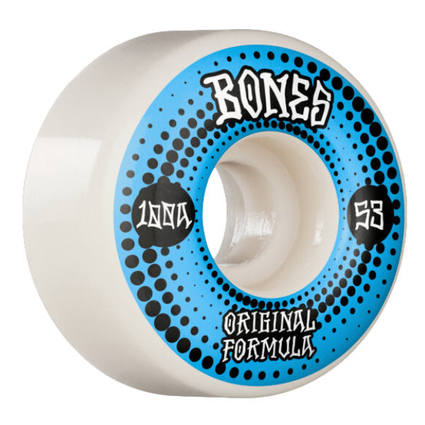 Bones - 100s Original Formula 53mm V4 Wide 100A Wheels (Blue/White)